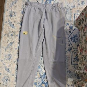 Nike Pale Blue Joggers with Yellow Accents